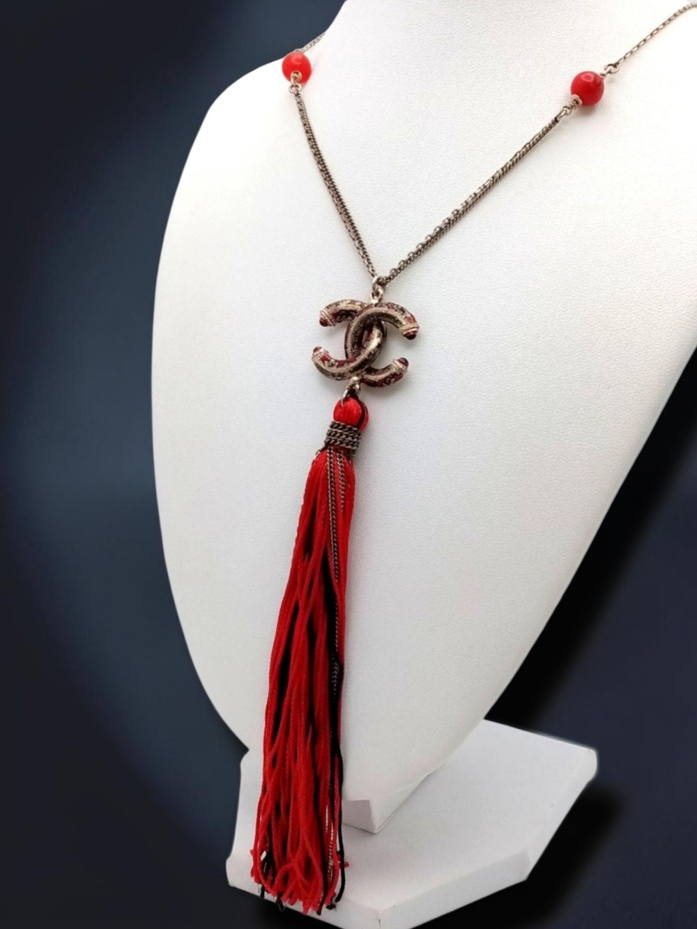 Authentic Chanel Paris-Shanghai CC Tassel Necklace Fall 2010 Karl Lagerfeld